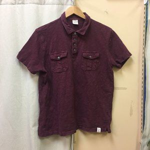 Lucky Brand Mens Polo Burgundy Large